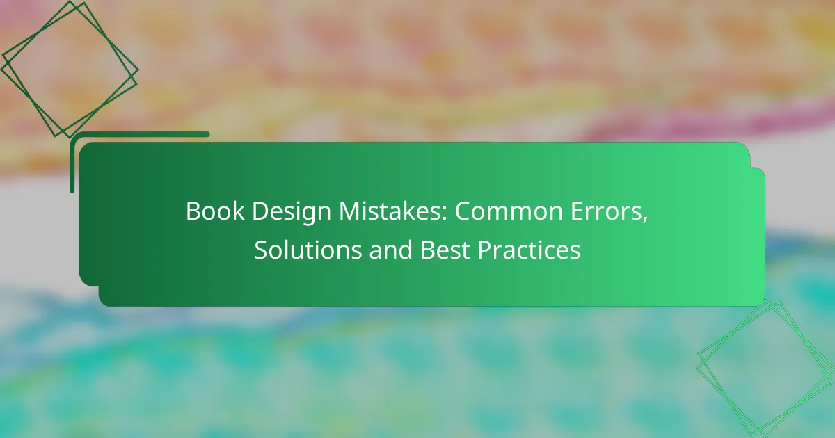 Book Design Mistakes: Common Errors, Solutions and Best Practices