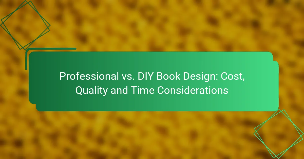 Professional vs. DIY Book Design: Cost, Quality and Time Considerations