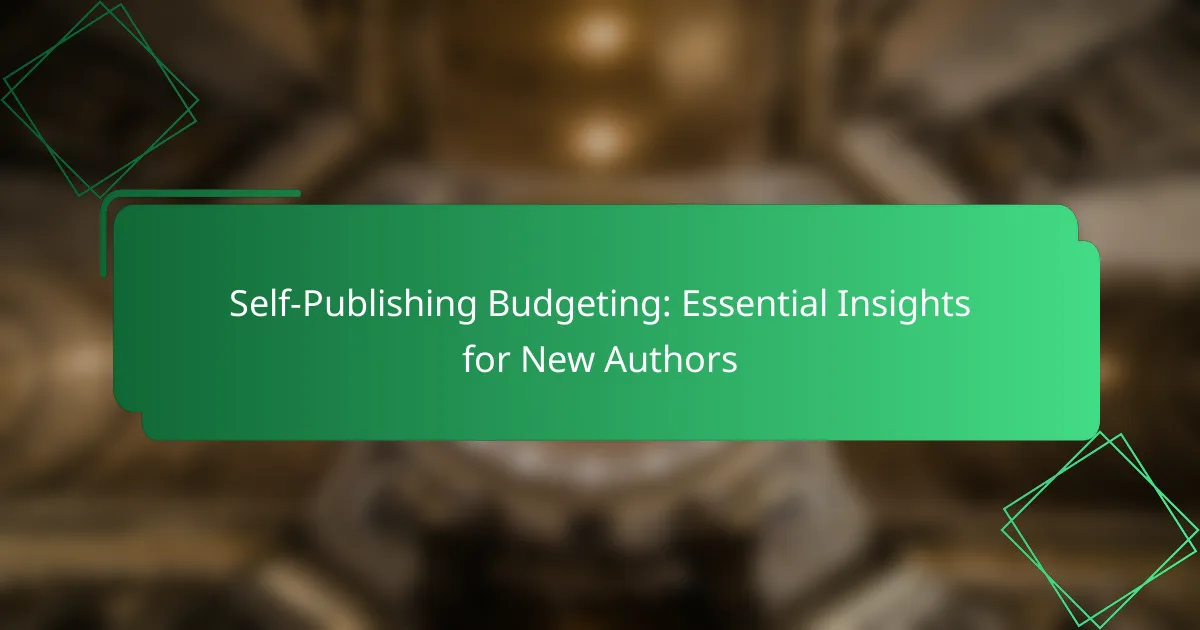 Self-Publishing Budgeting: Essential Insights for New Authors