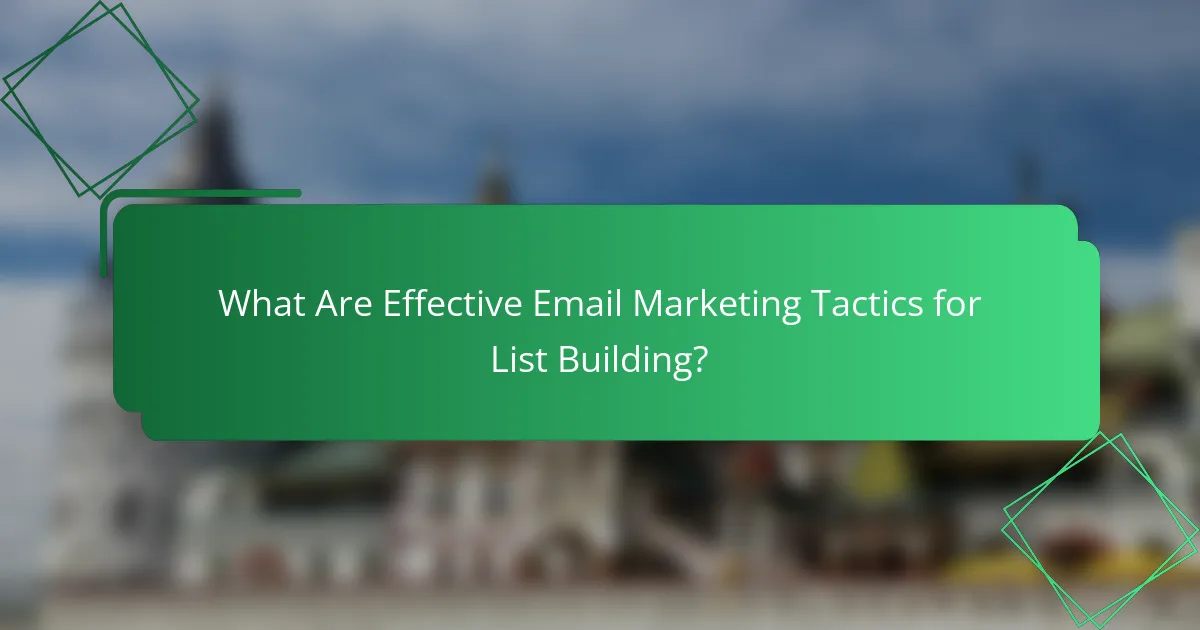 What Are Effective Email Marketing Tactics for List Building?